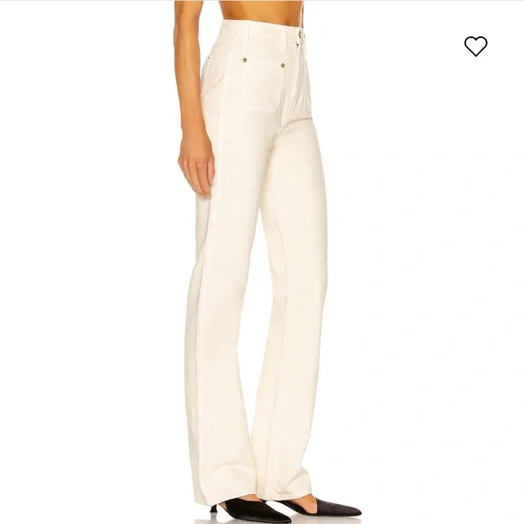 KHAITE Women's Cream Jeans Size 29 - Picture 4 of 12